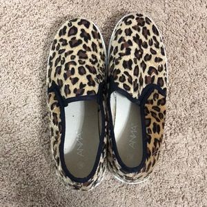 Cheetah print slip ons